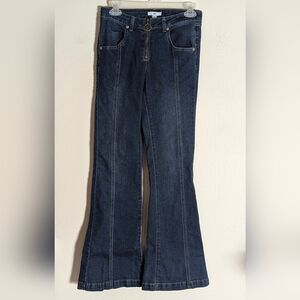 BP Zip Front Flare Jeans Ring Pull Dark Wash Size 26